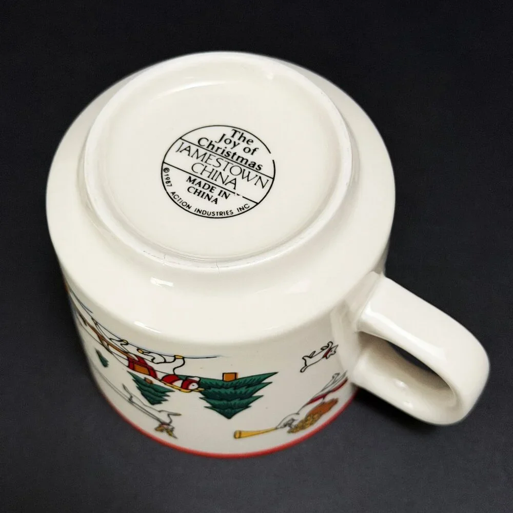 Set of 6 Vintage 1980s Jamestown China Coffee Mugs: The Joy of Christmas 1987 - Picture 7 of 8